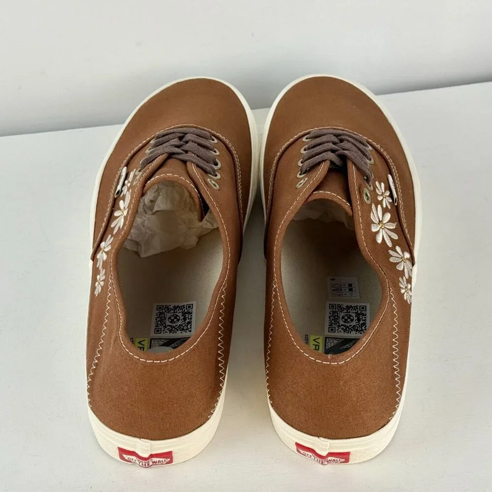 Men's 13 - Vans Authentic VR3 SF Brown Painted Floral Skate Shoes